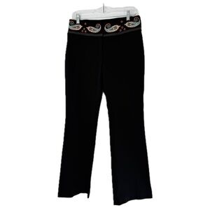 INC International Concepts Paisley Embroidered Waist Bootcut Pants Size 8